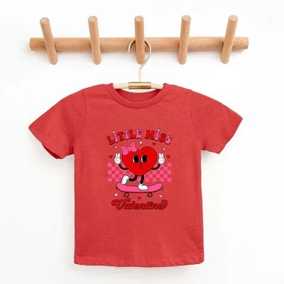 Футболка для малышей на скейтборде Little Miss Valentine с коротким рукавом