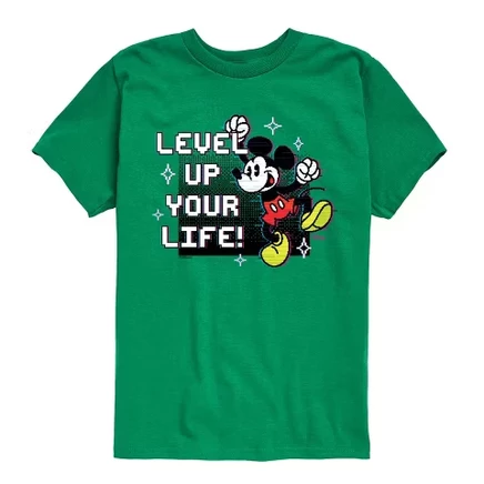 Детская футболка Disney Level Up Your Life, зелёная