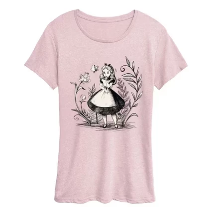 Женская футболка Alice in Wonderland, розовая