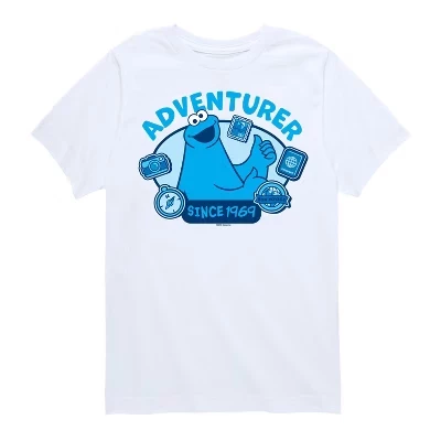 Футболка с коротким рукавом Adventurer Cookie Monster с графическим рисунком белого цвета