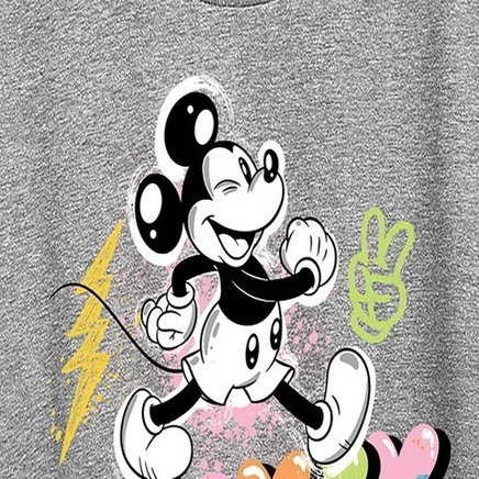Женская футболка Disney Mickey Street Art, серо-меланжевая