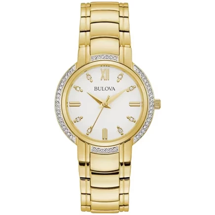 Женские часы Bulova Classic Diamond 33 мм, золотистые