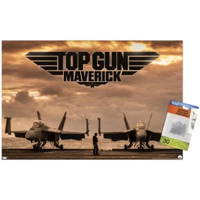 Top Gun: Настенный плакат Maverick - Deck без рамки печатается в комплекте с прозрачными кнопками