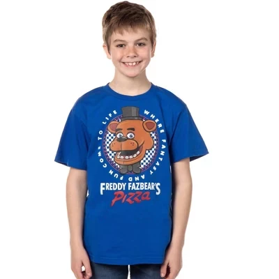 Молодежная футболка Seven Times Six Five Nights At Freddy's Pizza Boys приятного синего цвета