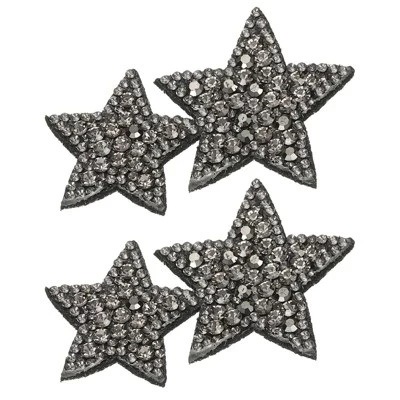Термонашивки со стразами Unique Bargains, 2 шт., серые