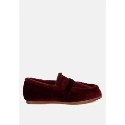 Женские лоферы Rag & Co. Bastian с мехом, красные