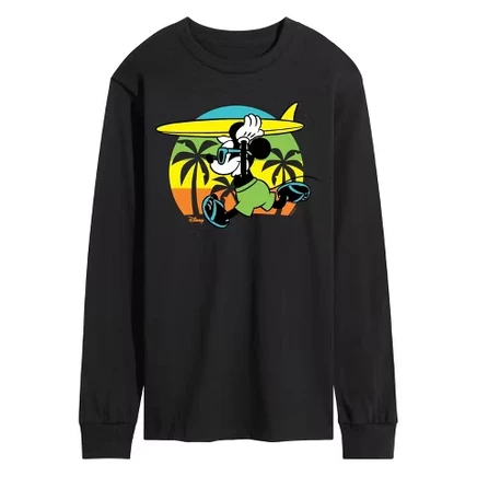 Мужская футболка Disney Beach Mickey с принтом, черная