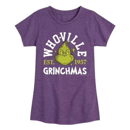 Футболка для девочек The Grinch Grinchmas, фиолетовая