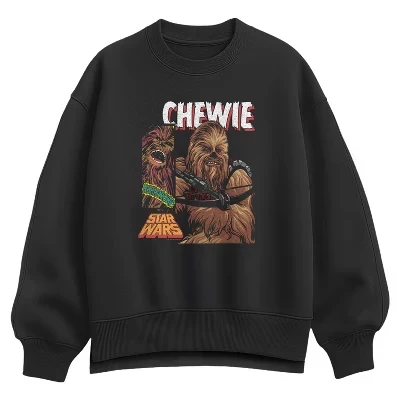 Женская толстовка Chewie Boxes Oversize из флиса черного цвета