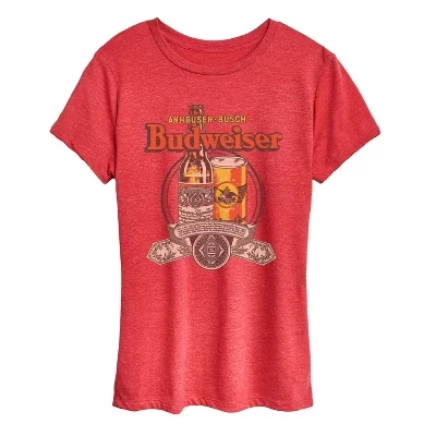 Женская футболка Budweiser Classic с принтом, красная