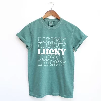 Женская окрашенная футболка с коротким рукавом Lucky Stacked для женщин
