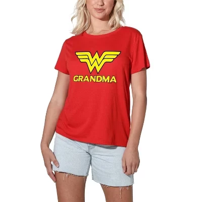 Women's  Wonder Grandma Mothers Day Loose T-Shirt red