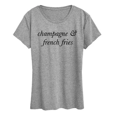 Женская футболка Instant Message «Champagne & Fries», меланж