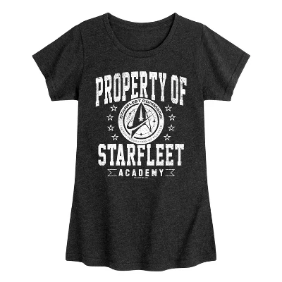 Футболка для девочек Star Trek Starfleet, черная