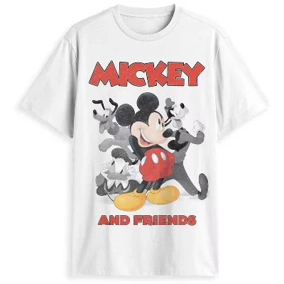 Мужская футболка с Микки Маусом от Disney с Дональдом, Плутоном и Гуфи, белая