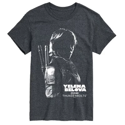 Мужская футболка с коротким рукавом Thunderbolts Yelena Belova и графическим рисунком heather charcoal