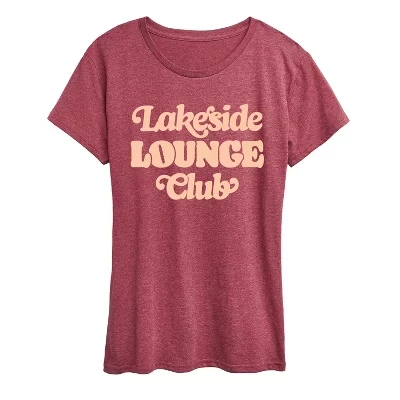 Женская футболка Instant Message Lakeside Lounge Club с принтом, бордовая
