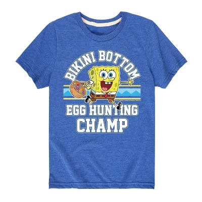 Футболка для мальчиков SpongeBob с принтом, синяя