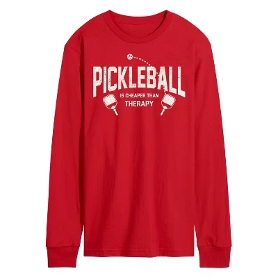 Мужская футболка с длинным рукавом и рисунком Pickleball дешевле, чем Therapy, красная