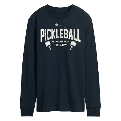 Мужская футболка с длинным рукавом и рисунком Pickleball дешевле, чем Therapy