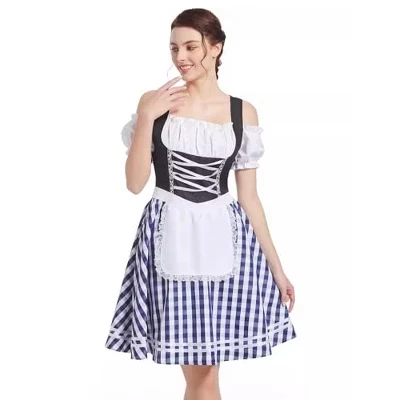 Женский костюм Yesfashion в клетку для косплея, синий
