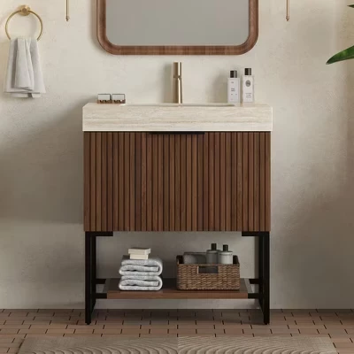 Тумба для ванной GDFStudio Doherty 30″ напольная, орех