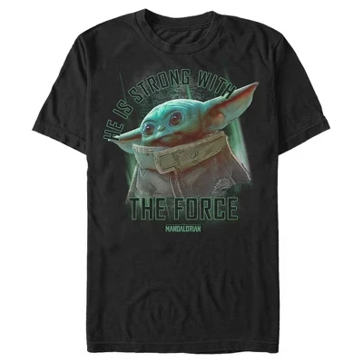 Мужская футболка The Mandalorian The Child Strong Force черного цвета