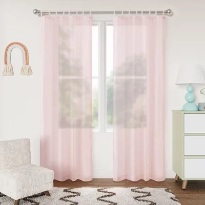 Шторы Awesome Home Cassandra Voile на петлях, светло-розовые