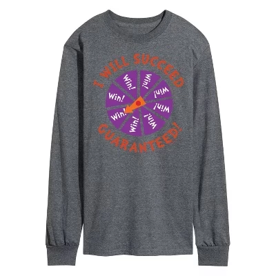 Мужская футболка с длинным рукавом I Will Succeed с графическим рисунком heather charcoal