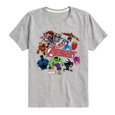 Футболка с коротким рукавом в стиле Avengers Stickers с графическим рисунком athletic heather