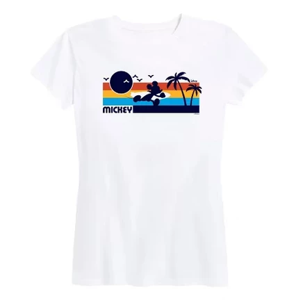 Женская футболка Disney Mickey Sunset Pattern, белая