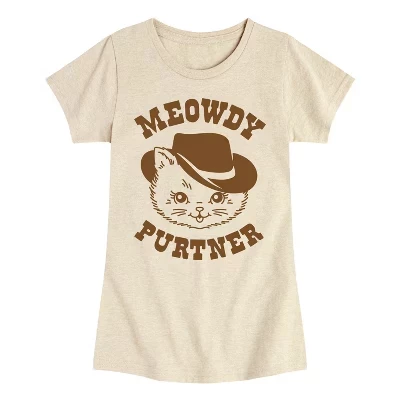 Детская футболка Instant Message Cat Cowboy Meowdy, молочная