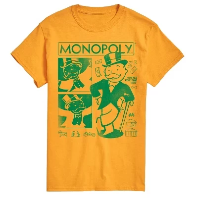 Мужская футболка Monopoly Zine с принтом, золотистая