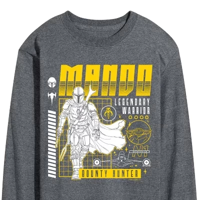 Мужская футболка Mando Dark Digital с длинным рукавом и графическим рисунком heather charcoal