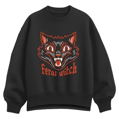 Женский свитшот Instant Message Feral Witch, черный