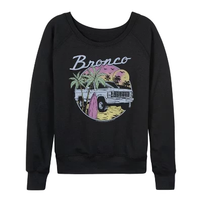 Женская пляжная рубашка Bronco из легкого французского махрового материала с широким вырезом и длинным рукавом, черная с графическим рисунком.