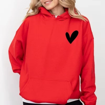 Толстовка с капюшоном Love Yourself Heart красная
