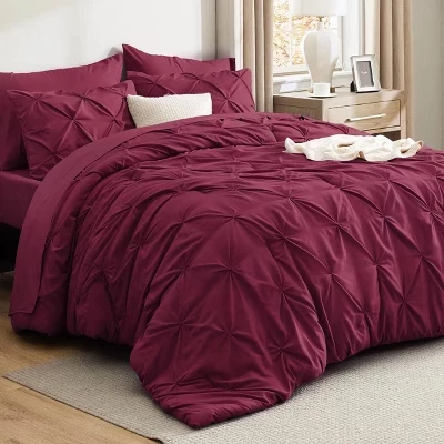 Комплект постельного белья Bed in a Bag с постельным бельем, всесезонное постельное белье Solid Diamond Pintuck, роскошный комплект постельного белья GentleSoft™ в складку, подарок для всей семьи