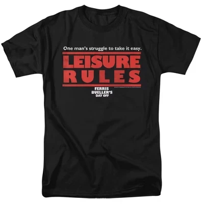 Футболка для взрослых Ferris Bueller Leisure Rules черная черный