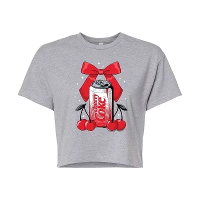 Женская укороченная футболка с графическим рисунком Coquette Cherry Coke в стиле ретро