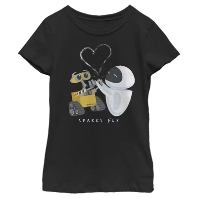 Футболка для девочек Wall-E Ива, чёрная