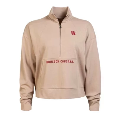 Женская толстовка Houston Cougars Off White на молнии 3/4