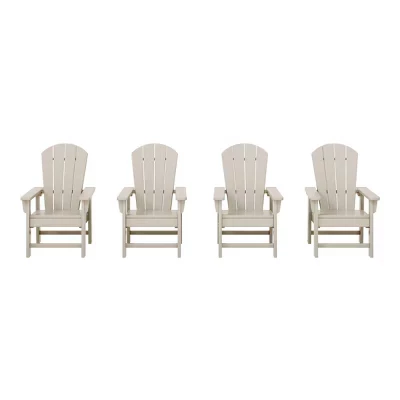 Пластиковый шезлонг для патио Malibu Kids на открытом воздухе Adirondack (набор из 4 штук) sand