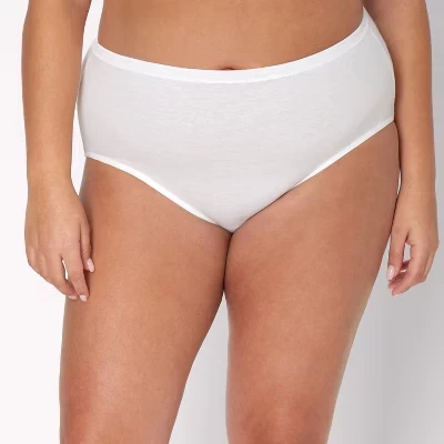 Женское хлопчатобумажное нижнее белье Just My Size, белое, 6 упаковок (большой размер) белого цвета