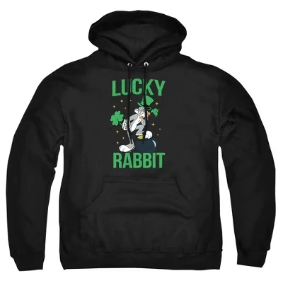 Мужская толстовка с капюшоном Bugs Bunny St. Patrick's Lucky Rabbit черного цвета