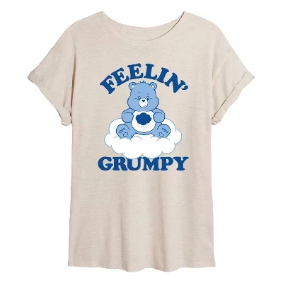 Женская футболка с графическим рисунком Feelin Grumpy Oversize birch