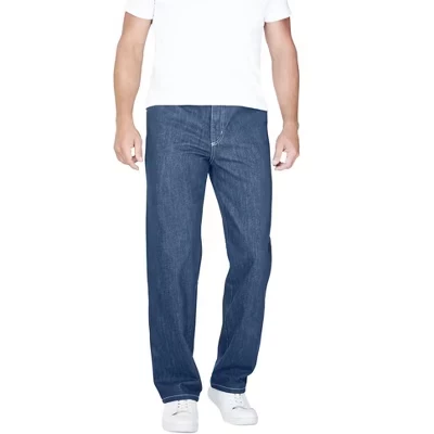 Джинсы свободного кроя на резинке с 5 карманами по бокам от KingSize stonewash