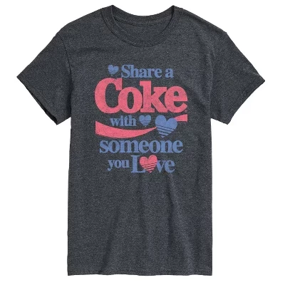 Мужская футболка с коротким рукавом Share a Coke Hearts с графическим рисунком heather charcoal