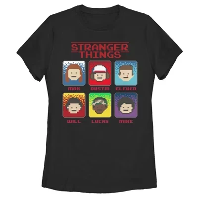 Женская футболка Stranger Things 8-Bit Group, черная