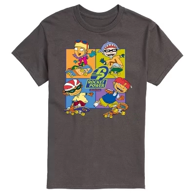 Мужская футболка Rocket Power Otto Regina Sam Maurice Skaters с коротким рукавом и графическим рисунком цвета древесного угля
